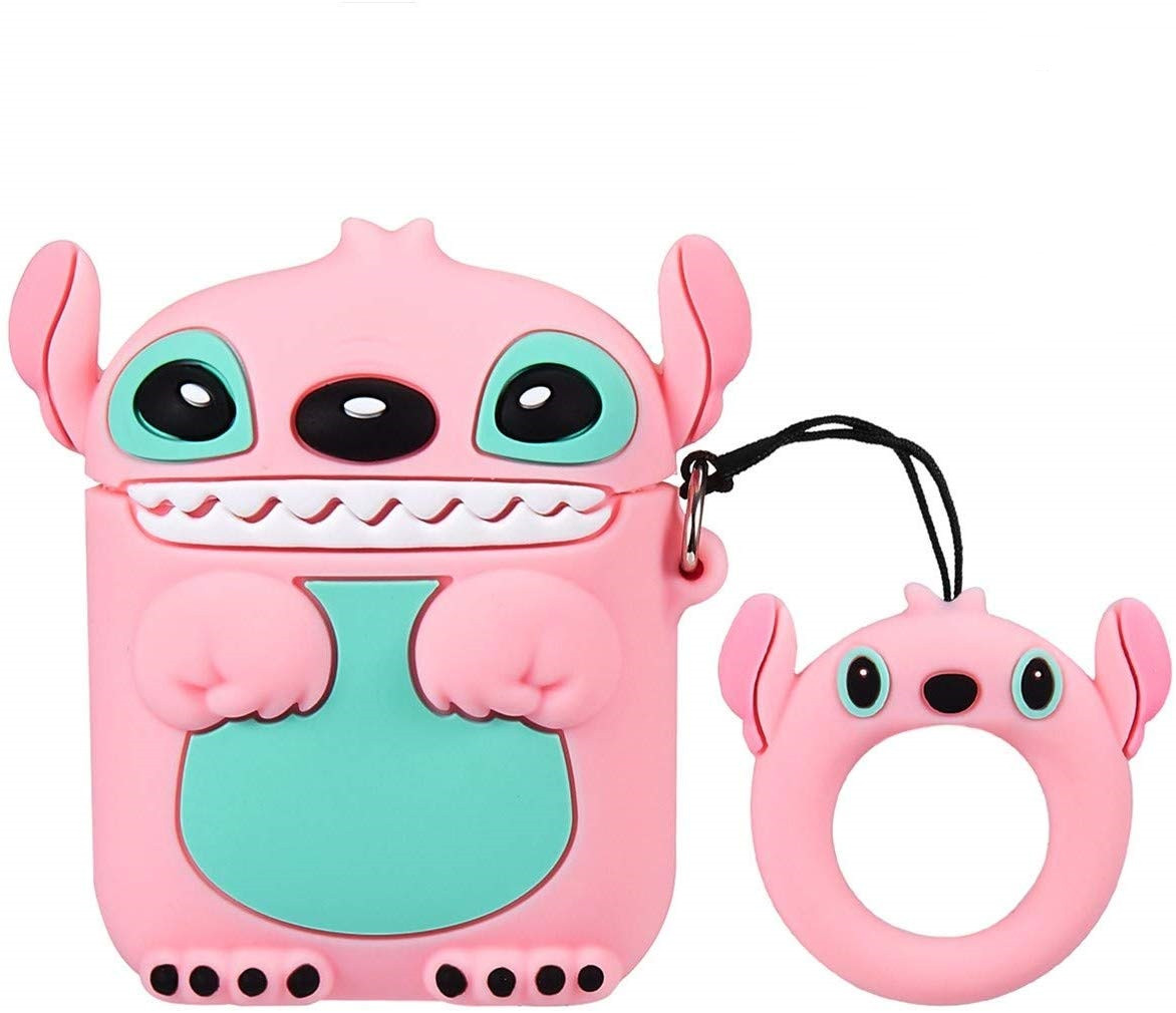 Чохол для навушників AirPods 1/2 Стіч Stitch рожевий