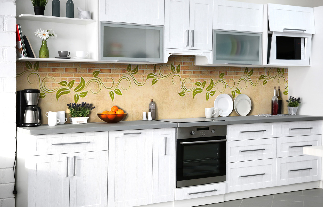 Самоклеюча Плівка для Фартуха Вензеля на цеглині наклейка на стіну Абстракція 600*2000 мм