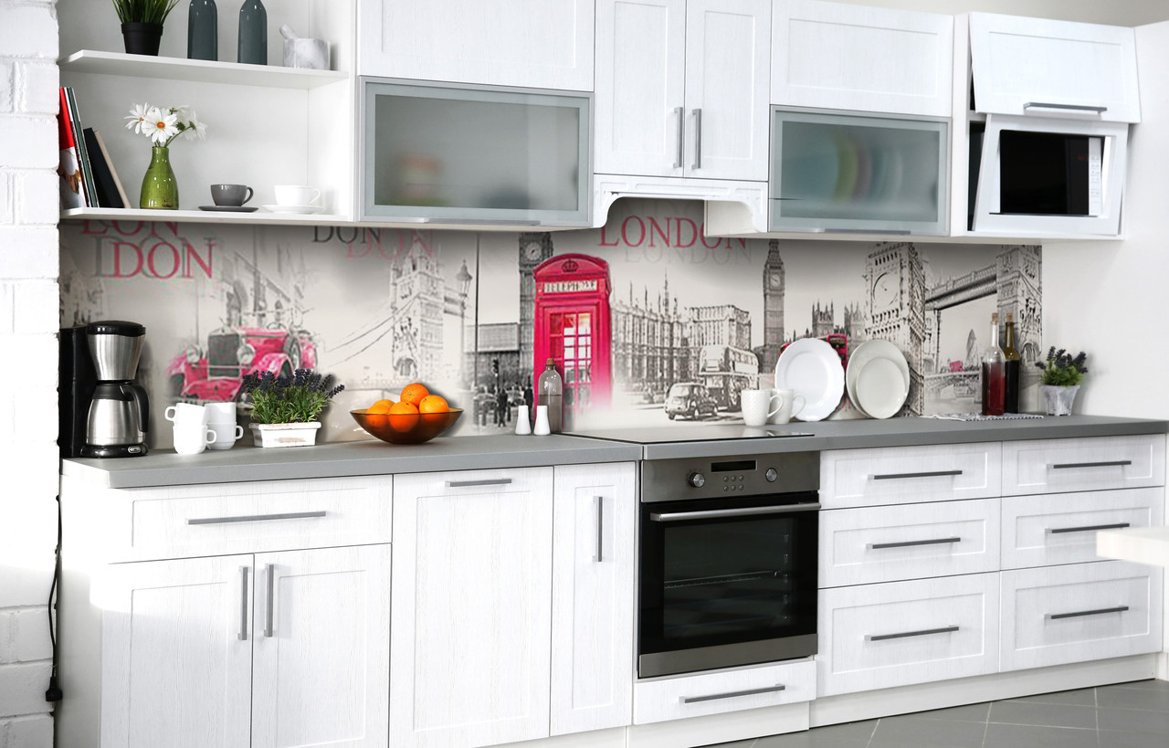 Кухонний фартух 3Д плівка Телефонна будка фотодрук наклейка на стіну Абстракція 600*2000 мм, фото 1