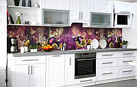 ПВХ пленка для кухонного фартука Лиловое Рождество 3Д наклейка на стену 65х250см Текстура