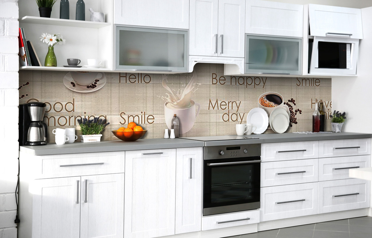 Кухонний фартух 3Д плівка Чашка молока фотодрук наклейка на стіну 60х200см Напої, фото 1