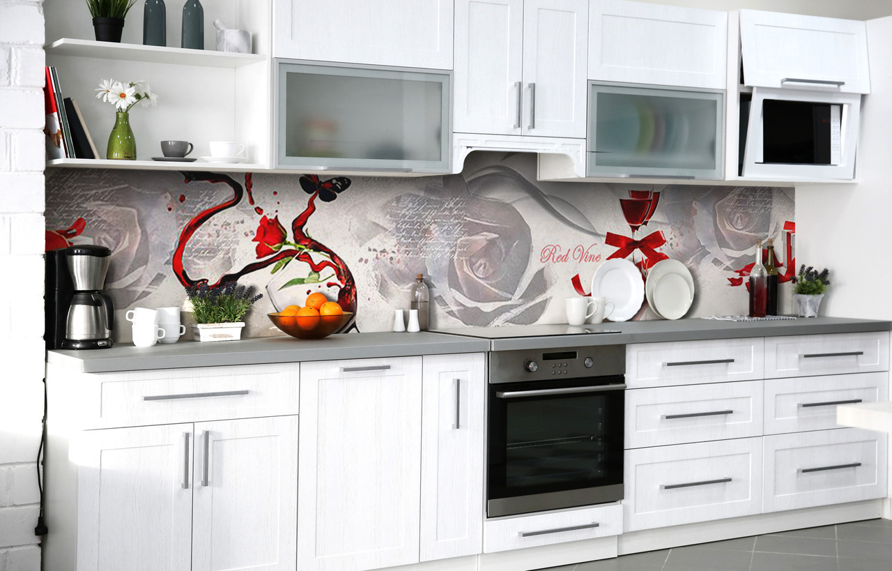 Кухонний фартух 3Д плівка Кров кохання фотодрук наклейка на стіну Абстракція 600*2000 мм