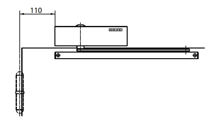 Слайдовий дверний дотягувач GEZE TS 3000 коричневий (Німеччина