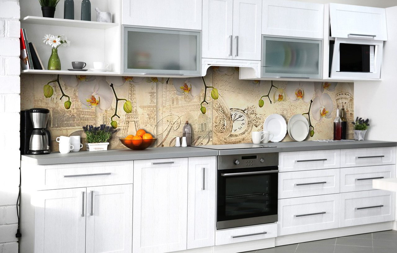 Кухонний фартух 3Д плівка Час припинив фотодрук наклейка на стіну Абстракція 600*2000 мм, фото 1