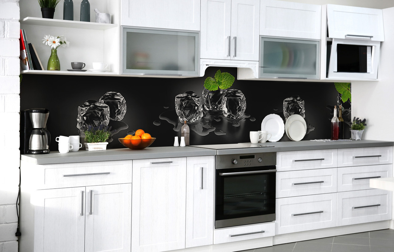 Кухонний фартух 3Д плівка Тане м'ята фотодрук наклейка на стіну Абстракція 600*2000 мм