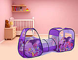 ✅Намет дитячий ігровий 8015PN/3777, "Поні", 2 будиночки з переходом-тунелем, 270*92*92 см, фото 2