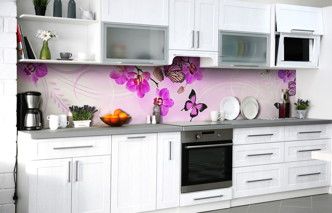 Самоклеюча Плівка для Фартуха Пурпурні крила наклейка на стіну Абстракція 600*2000 мм