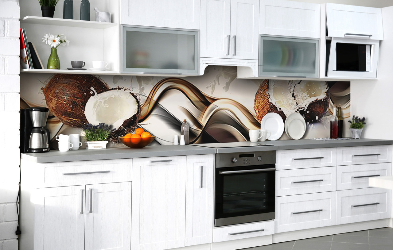 Самоклеюча Плівка для Фартуха Кокосова насолода наклейка на стіну Абстракція 600*2000 мм