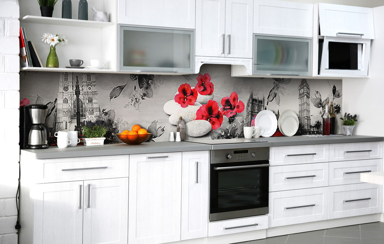 Самоклеюча Плівка для Фартуха Лондон-Париж наклейка на стіну Абстракція 600*2000 мм, фото 1