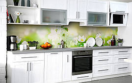 Самоклеюча Плівка для Фартуха Весняне цвітіння Вишні наклейка на стіну Квіти Зелений 600*2000 мм