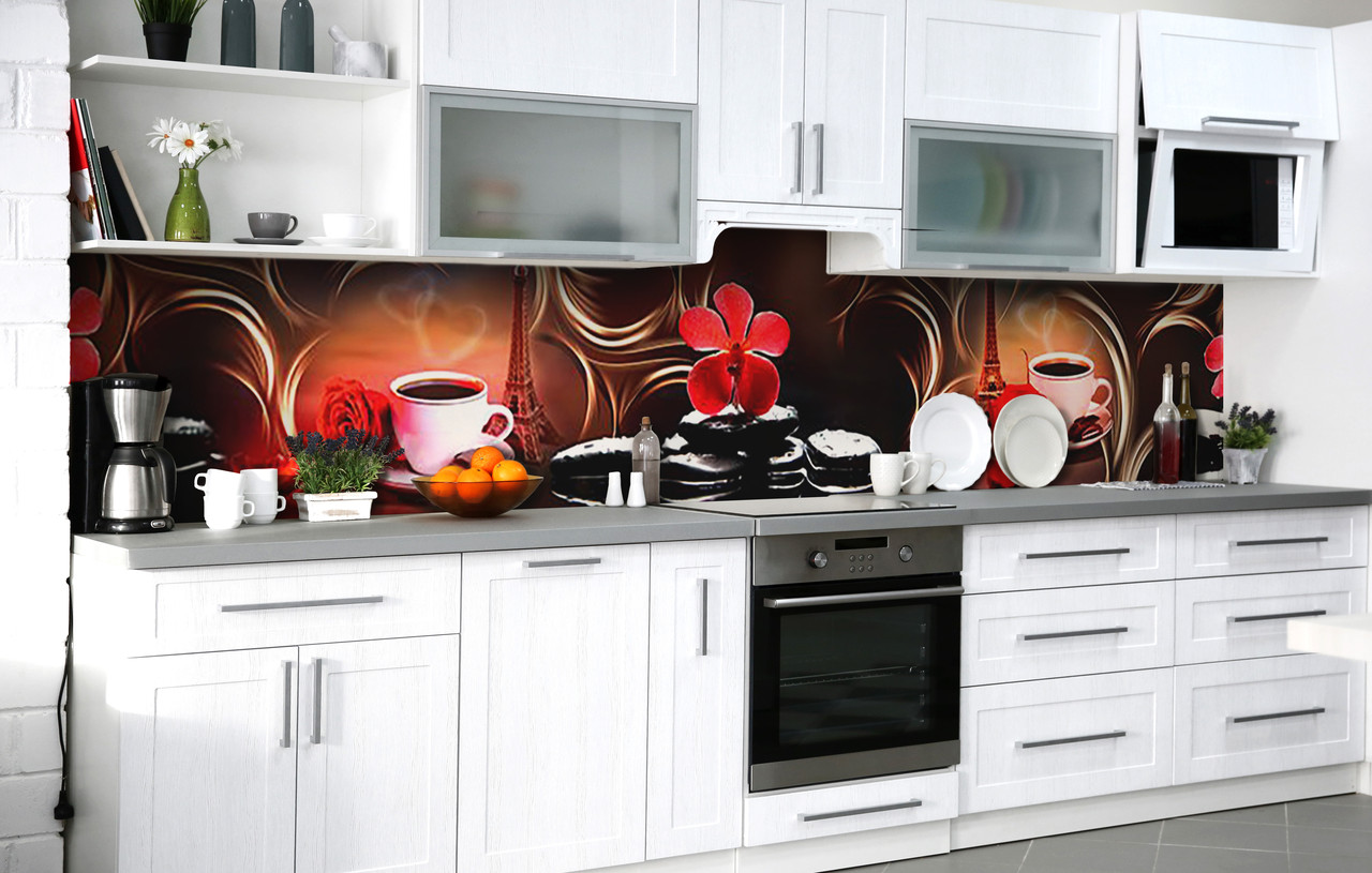 Кухонний фартух 3Д плівка Паризька пристрасть фотодрук наклейка на стіну Абстракція 600*2000 мм, фото 1