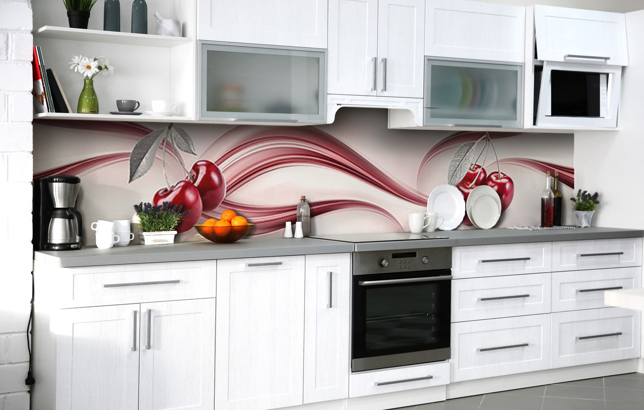 Кухонний фартух 3Д плівка Черешневий сік фотодрук наклейка на стіну Абстракція 600*2000 мм