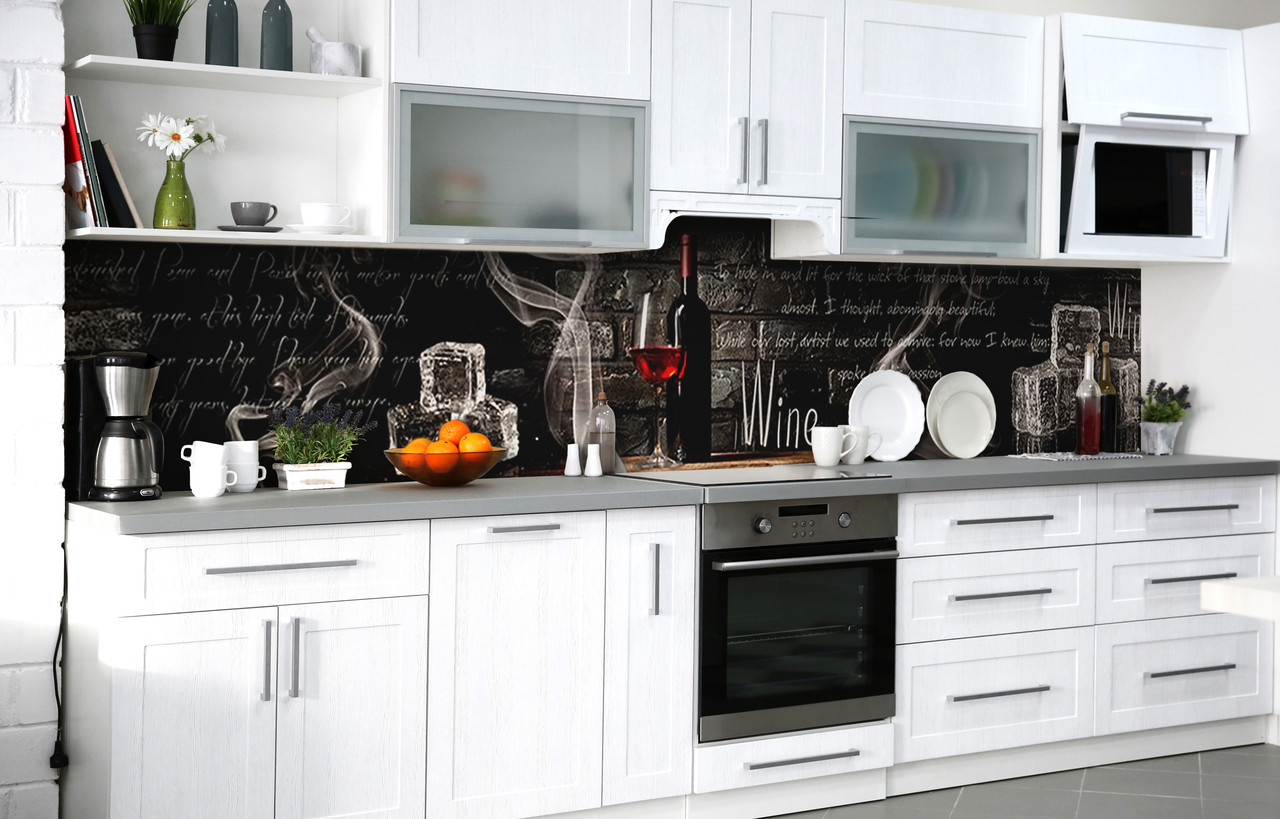 Самоклеюча Плівка для Фартуха Охолоджене вино наклейка на стіну 60х200см Напої, фото 1