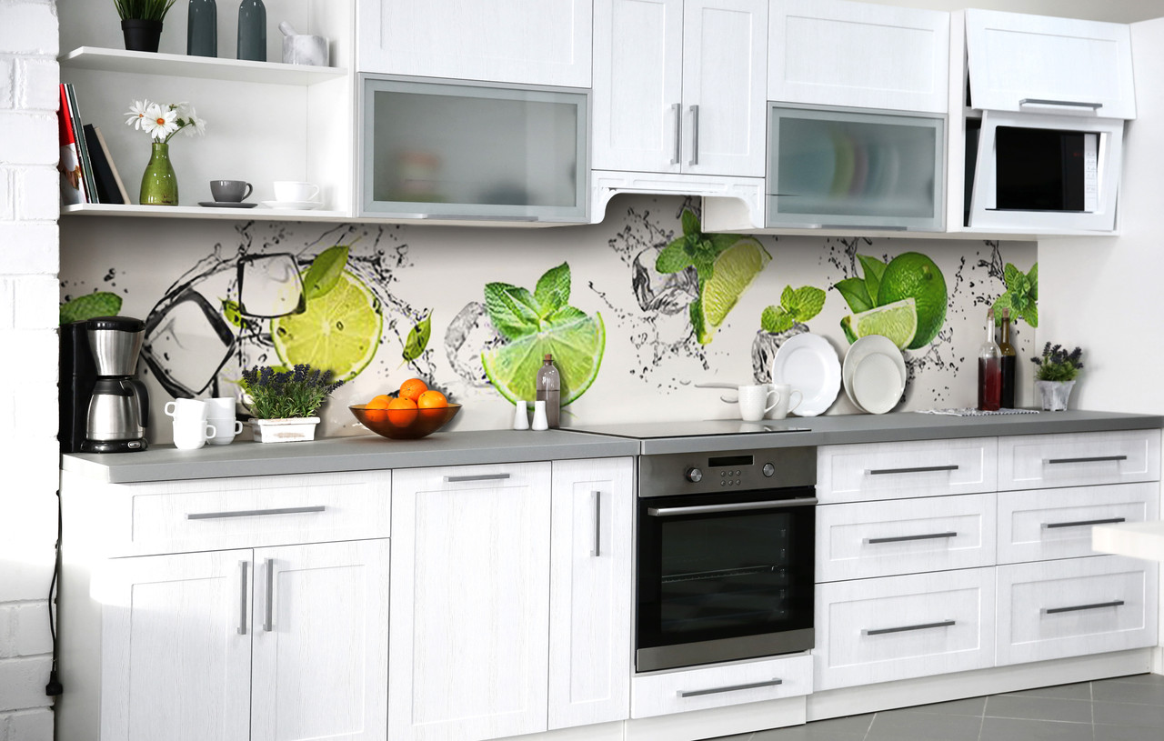 Самоклеюча Плівка для Фартуха Охолоджений лайм наклейка на стіну Абстракція 600*2000 мм