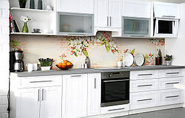 Кухонний фартух 3Д плівка Вишневі гілки фотодрук наклейка на стіну 60х200см Квіти