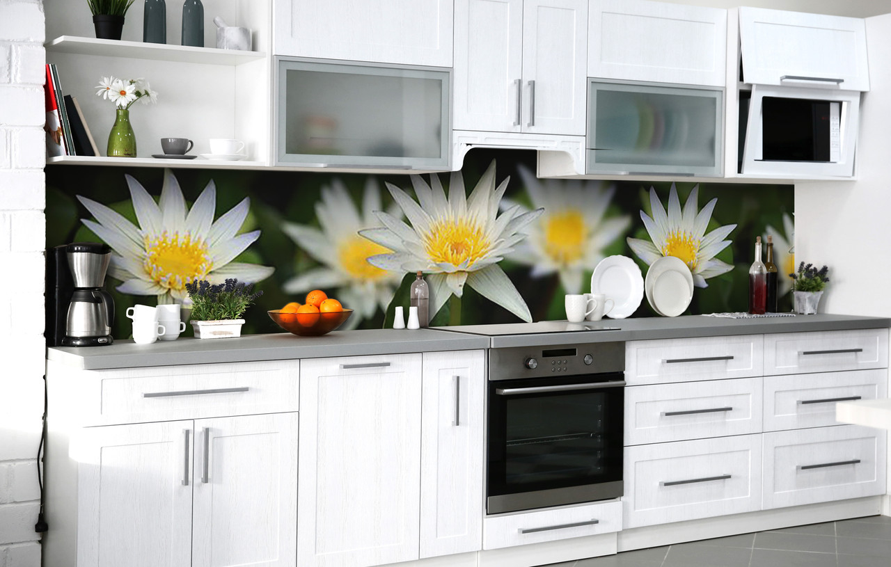 Самоклеюча Плівка для Фартуха Квіти річкового лотоса наклейка на стіну 60х200см Квіти