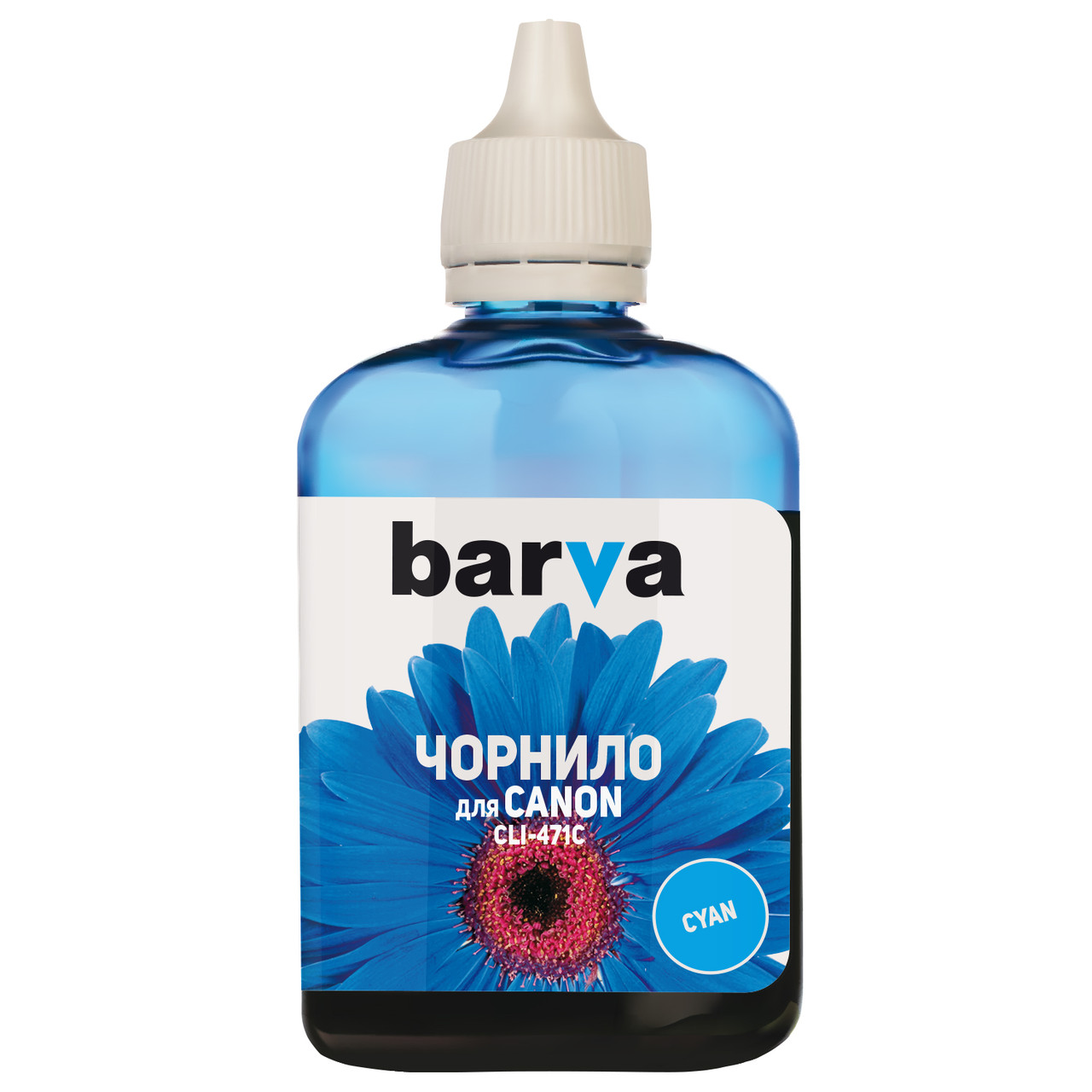 Краска для картриджа CANON CLI-471 (CLI-471C) водорастворимая, голубые чернила, Barva (90мл / флакон), фото 1