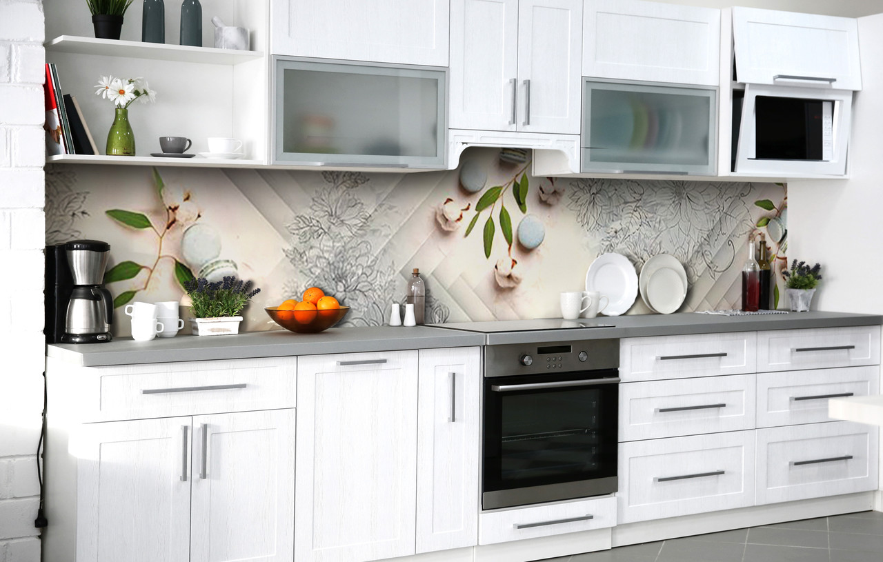 Самоклеюча Плівка для Фартуха Бавовняна ніжність наклейка на стіну Абстракція 600*2000 мм