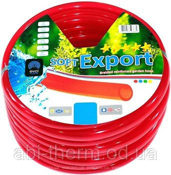 Шланг поливальний Evci Plastik ЕКСПОРТ СОФТ (Export Soft) 3/4"х2,5 мм L50 червоний прозорий