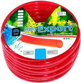 Шланг поливальний Evci Plastik ЕКСПОРТ СОФТ (Export Soft) 3/4"х2,5 мм L50 червоний прозорий