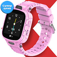 Детские смарт часы-телефон  JETIX DF45 Anti Lost Edition влагозащищенные для ребенка (Pink)