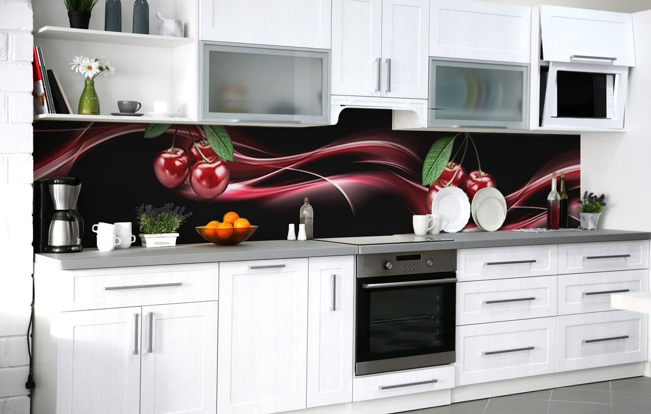 Кухонний фартух 3Д плівка Черешневий сироп фотодрук наклейка на стіну Абстракція 600*2000 мм