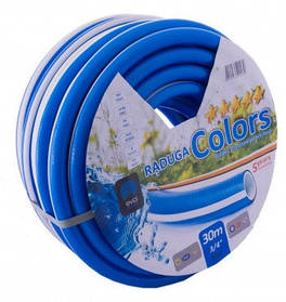 Шланг поливальний Evci Plastik КВІТНА РАДУГА 3/4" L30 синій або зелений із білою смугою