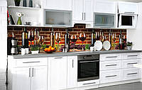 Самоклеющийся фартук для кухни Стол сомелье кухонная наклейка на стену 60х300см Напитки
