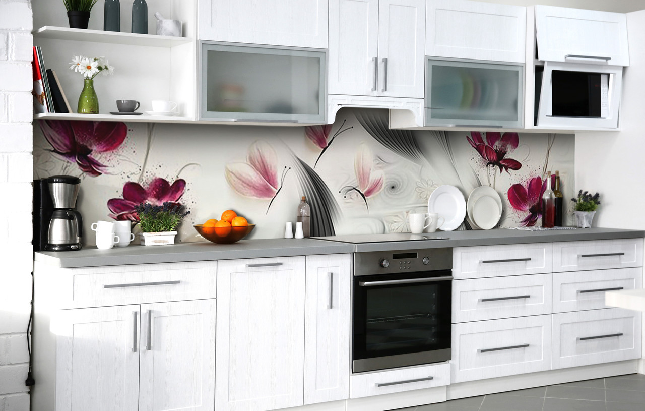 Самоклеюча Плівка для Фартуха Чуттєвість метелика наклейка на стіну Абстракція 600*2000 мм, фото 1