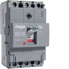 Автоматичний вимикач Hager, 50А, 3п, 18kA, Тфікс./Мфікс, HDA050L, фото 1