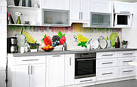 Самоклеющийся фартук для кухни Фруктовая радуга кухонная наклейка на стену 60х300см Еда
