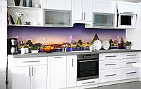 Самоклеющийся фартук для кухни Сияющие мосты кухонная наклейка на стену 60х300см Пейзаж