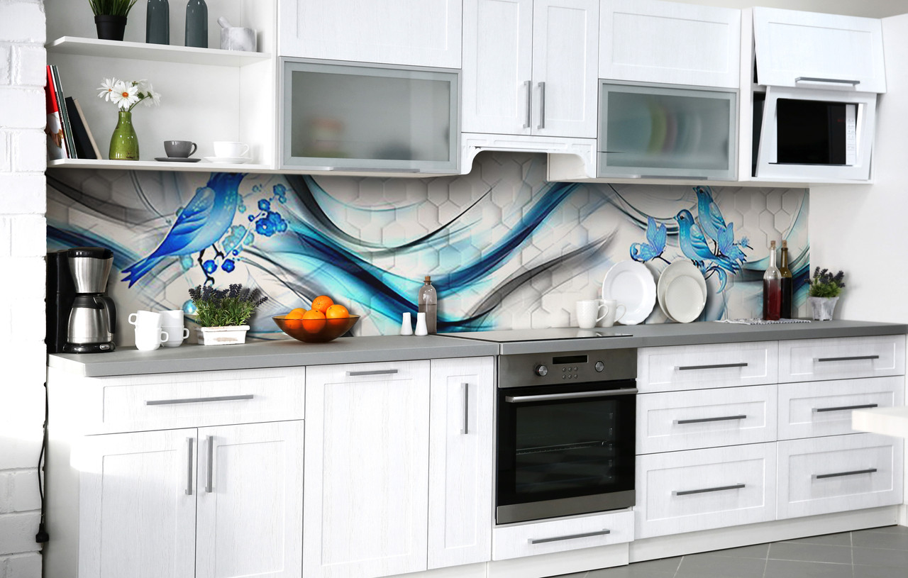 Самоклеюча Плівка для Фартуха Пташині переговори наклейка на стіну Абстракція 600*2000 мм, фото 1