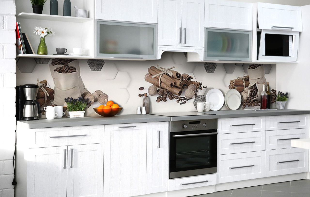 Самоклеюча Плівка для Фартуха Спеції до кави наклейка на стіну Абстракція 600*2000 мм