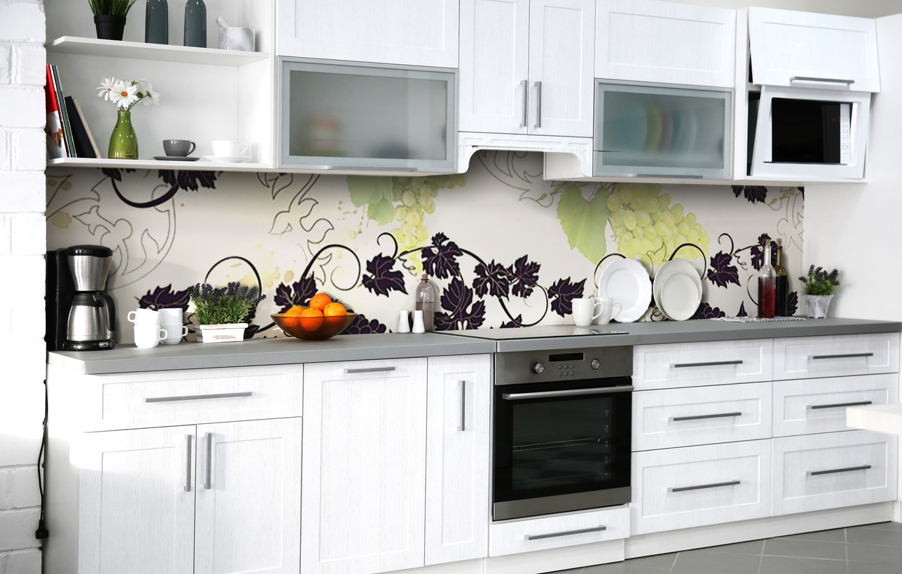 Самоклеюча Плівка для Фартуха Віньєтка з виноградної лози наклейка на стіну 60х200см Абстракція, фото 1