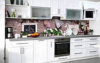 Самоклеющийся фартук для кухни Домашний уют кухонная наклейка на стену 60х300см доски фон сердца текстуры