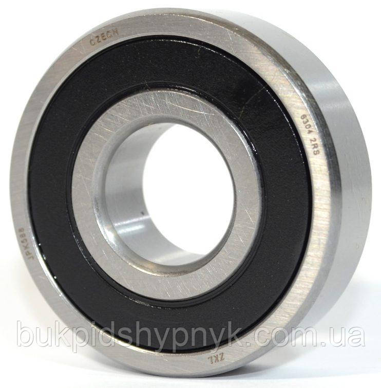 Підшипник кульковий ZKL 6304 2RS (180304) (20x52x15), фото 1