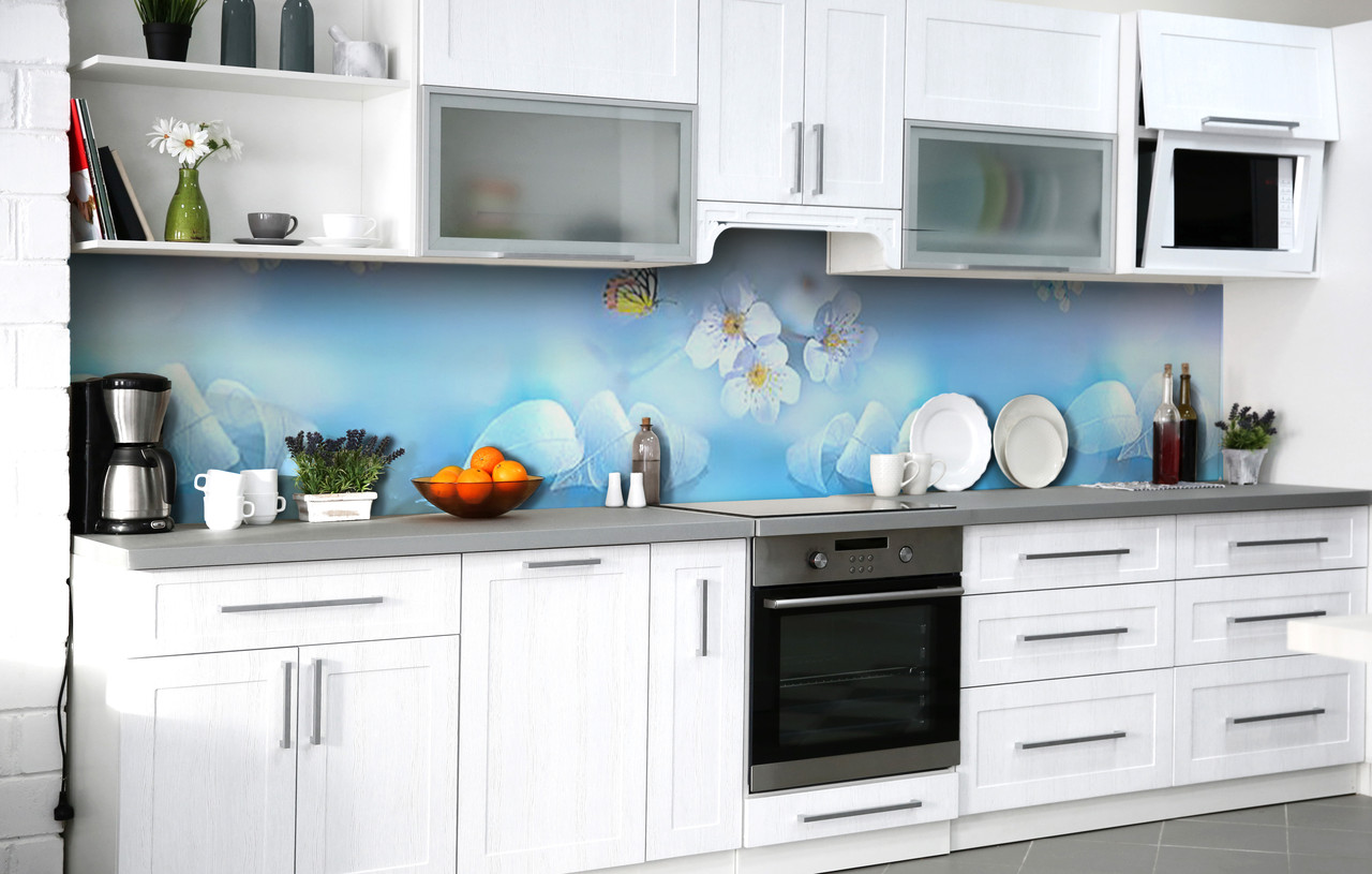 Кухонний фартух 3Д плівка Блакитна мрія фотодрук наклейка на стіну Абстракція 600*2000 мм