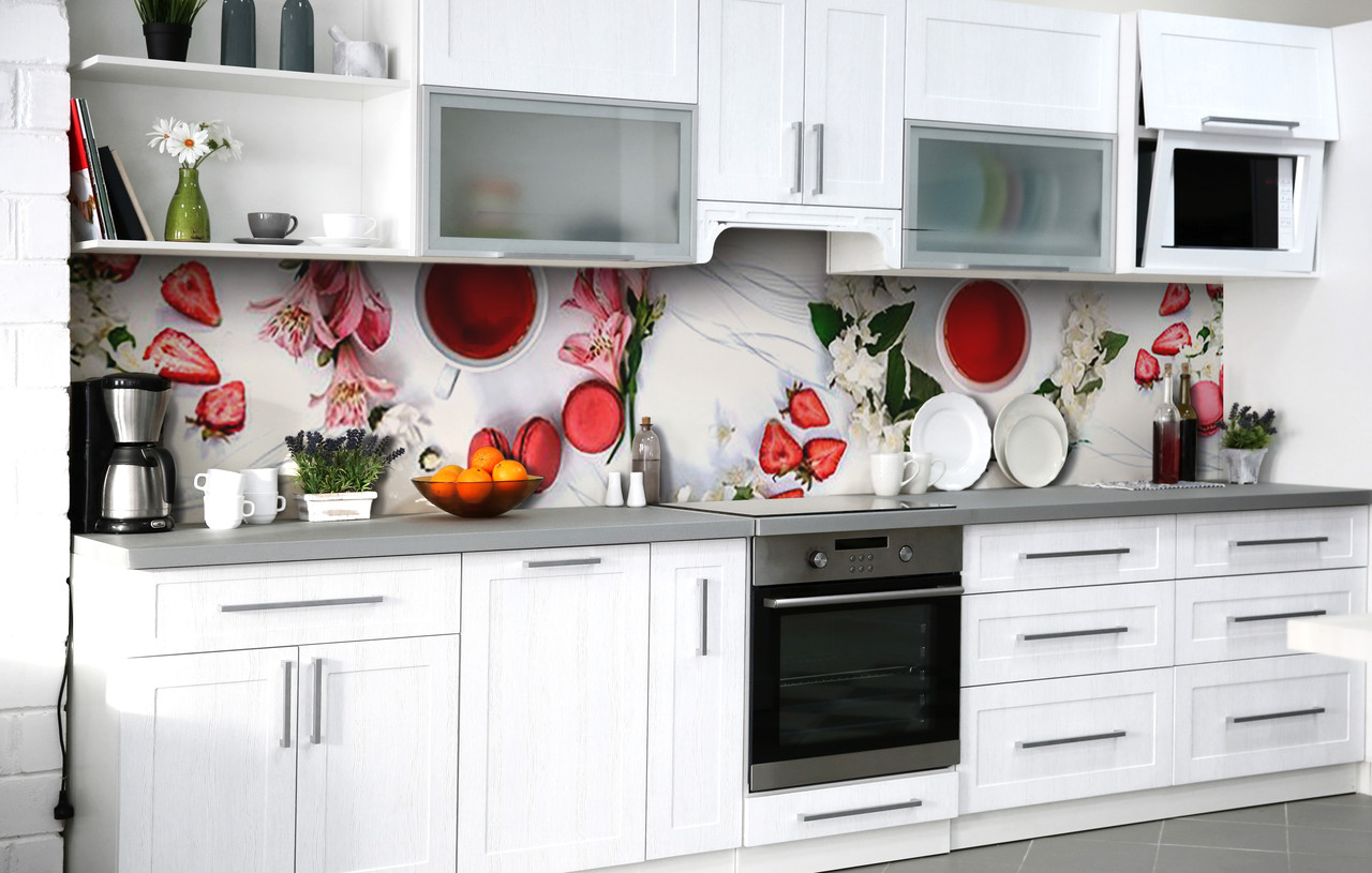 Самоклеюча Плівка для Фартуха Відтінки марсала наклейка на стіну Абстракція 600*2000 мм, фото 1