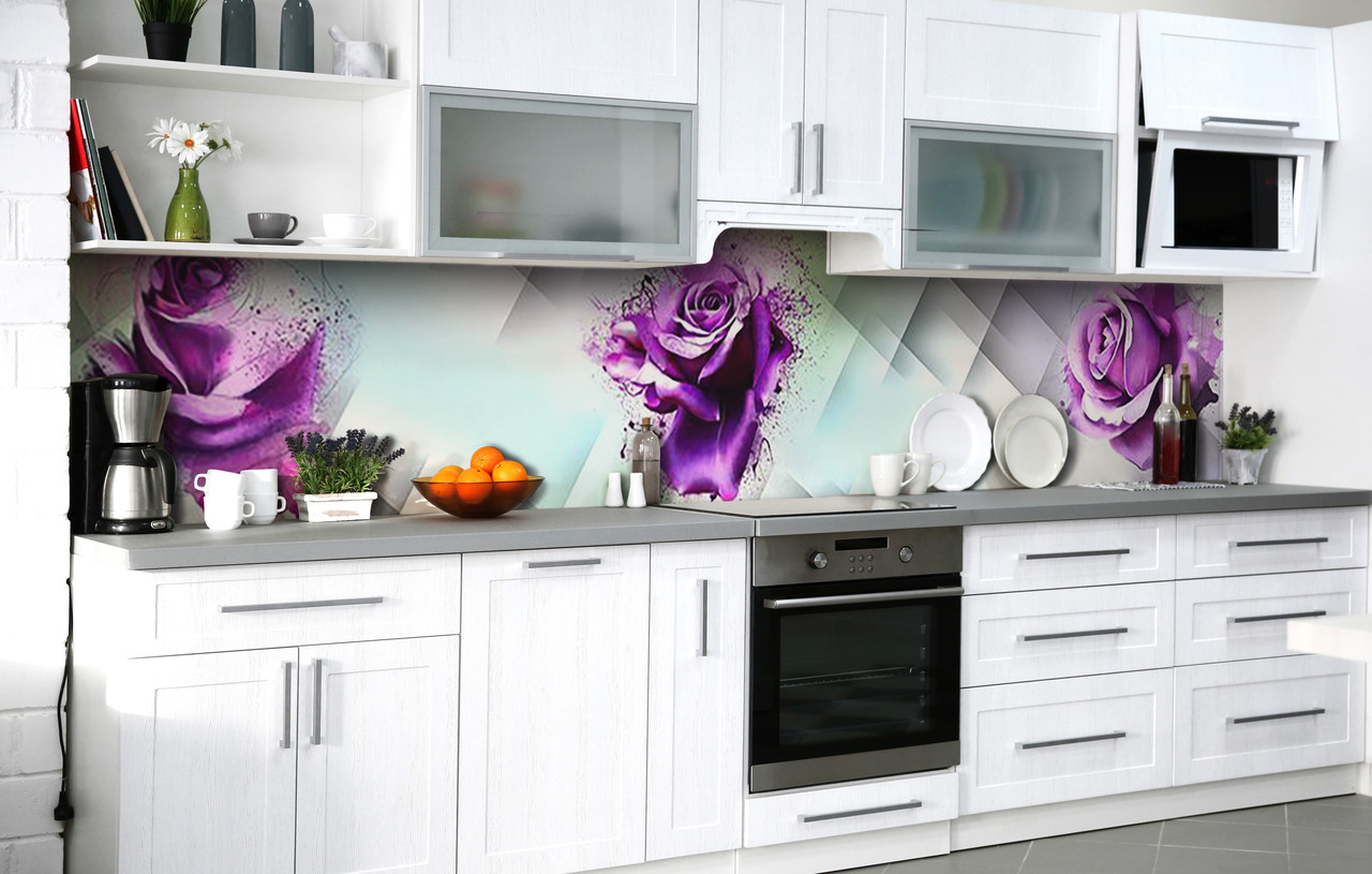 Самоклеюча Плівка для Фартуха Фіолетове божевілля наклейка на стіну Абстракція 600*2000 мм