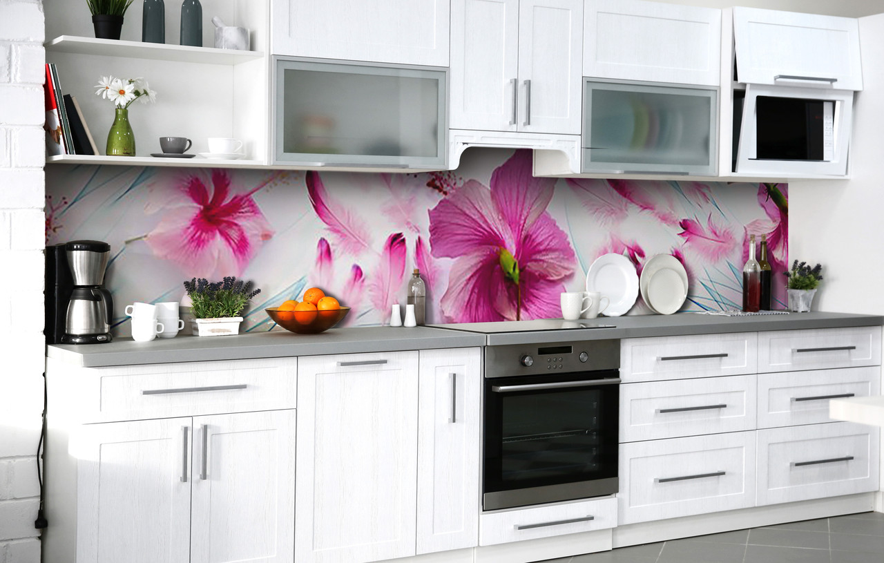 Самоклеюча Плівка для Фартуха Лілове перо наклейка на стіну Абстракція 600*2000 мм