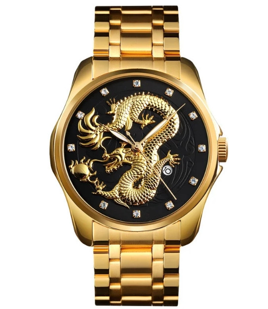 Мужские наручные часы Skmei 9193 Дракон Черный циферблат - фото 2 - id-p1362240917