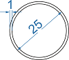 Алюминиевая труба круглая 25х1мм
