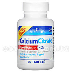 Кальцій цитрат + D3 "21st Century" 75 таблеток