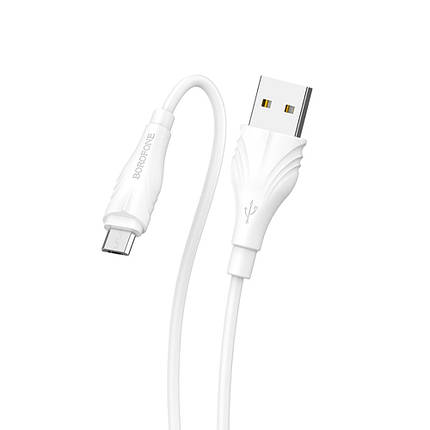 USB кабель Borofone BX18 Micro 1m белый, фото 2