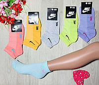 Носки спортивные 12 пар летние сетка хлопок короткие Nike Турция размер 36-41 цветной микс