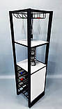Винна шафа в стилі Лофт 400х300х1500мм (полиці ЛДСП) Чорна Kompred OL434, фото 2