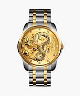 Мужские часы Skmei 9193 Dragon Серебристый браслет