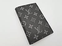 Обложка для паспорта Louis Vuitton канва черная с узором Monogram