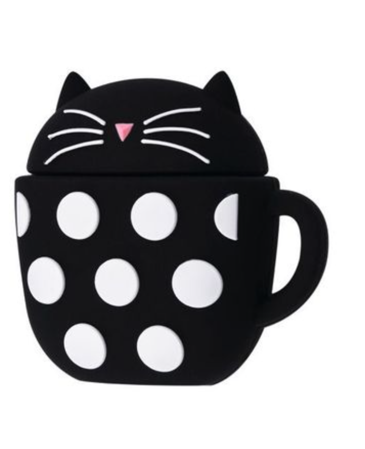 Чохол для навушників AirPods 1/2 Cup Cat чорний